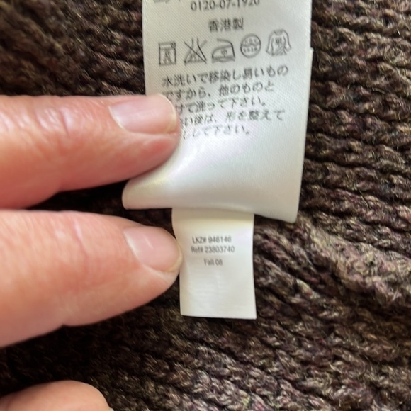 Eddie Bauer sweater vest buttoned collar size small wool blend coco brown cable - Picture 10 of 11